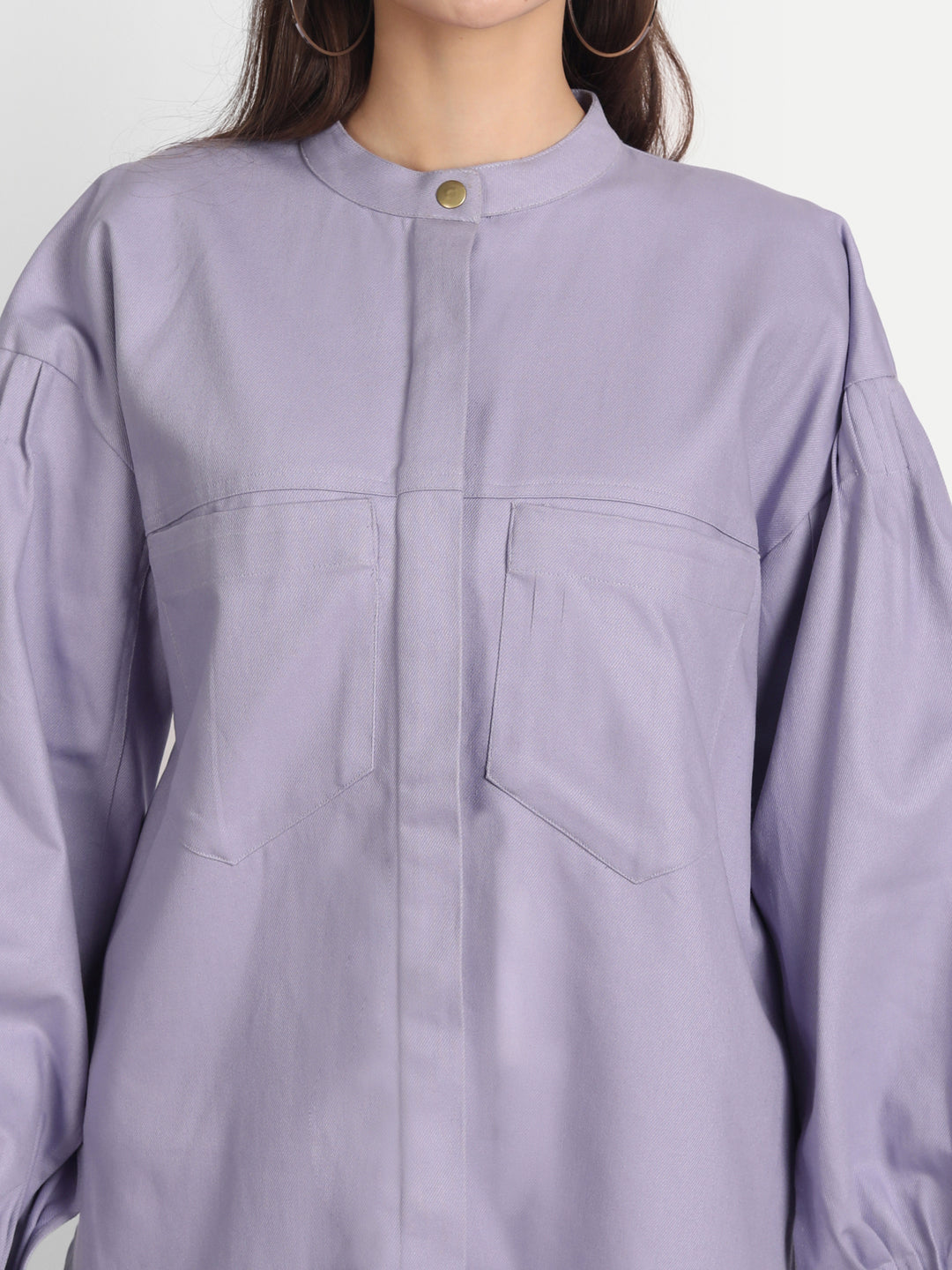 Women Purple Classic Denim Jacket