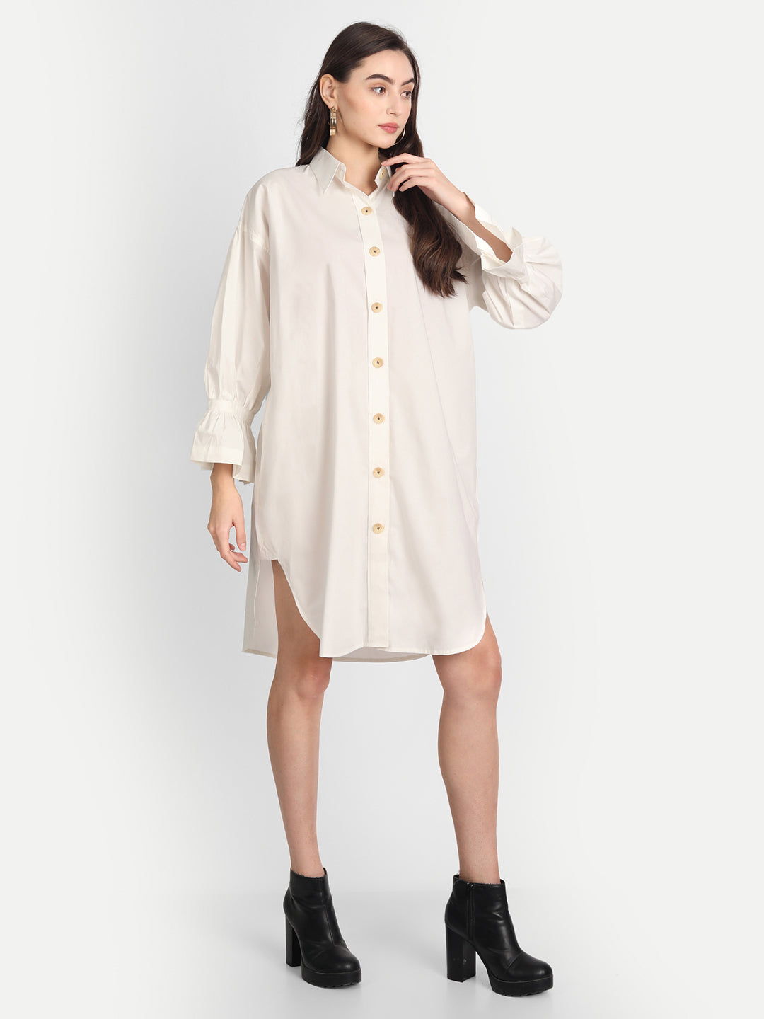 White Tunic Shirt Dress