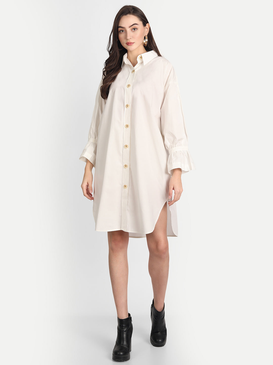 Plt white hot sale shirt dress