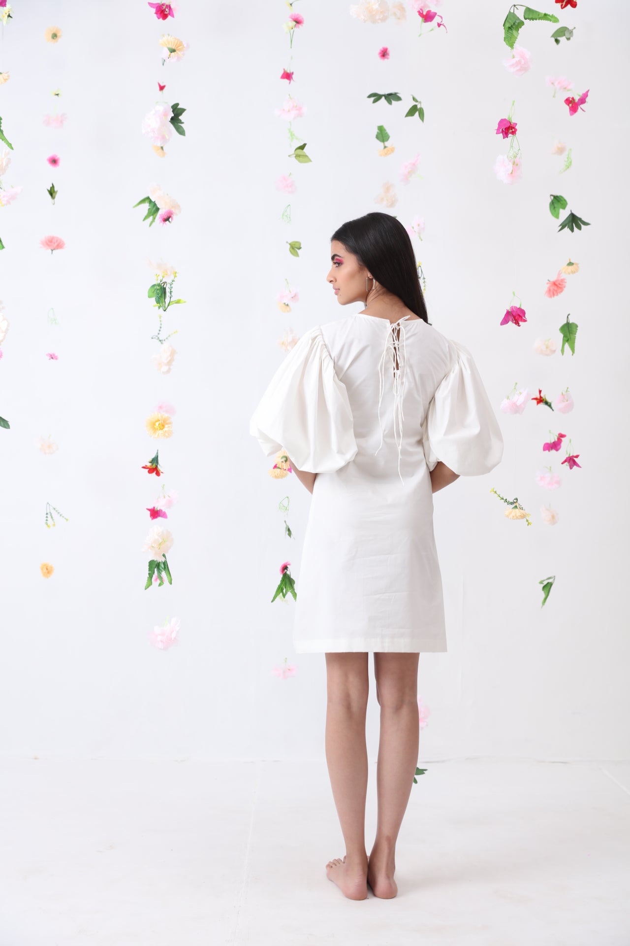 Mystic Lotus Embroidered Cotton Dress