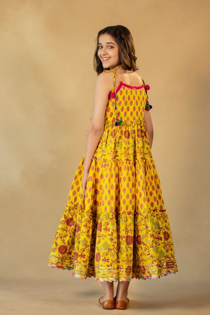 Buy Jaipuri Fashionista Rajasthani Traditional Women's Cotton Maxi Long  Dress Jaipuri Printed with Pumfum (Free Size Upto 44-XXL) Online at  desertcartINDIA